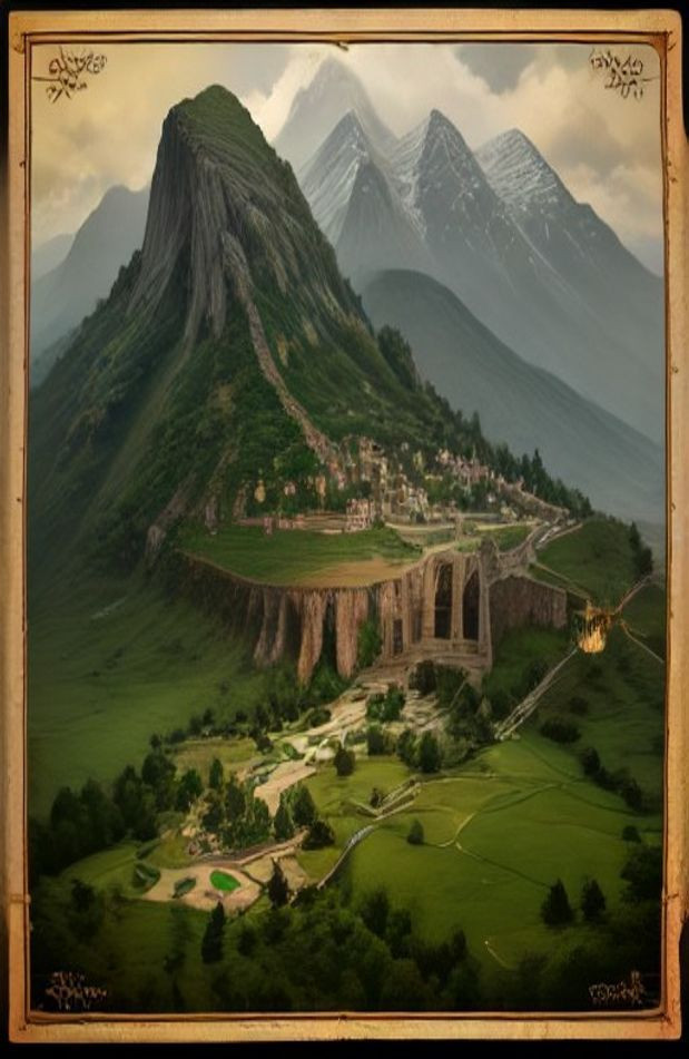 Map Of Middle Earth AI Wallpaper