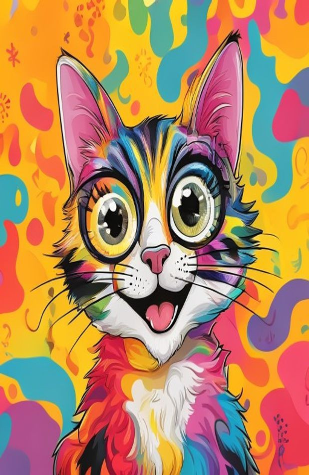 Cartoon Cat AI Wallpaper