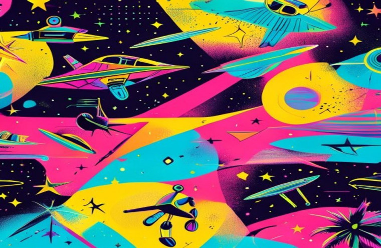 Retro Sci Fi AI Wallpaper