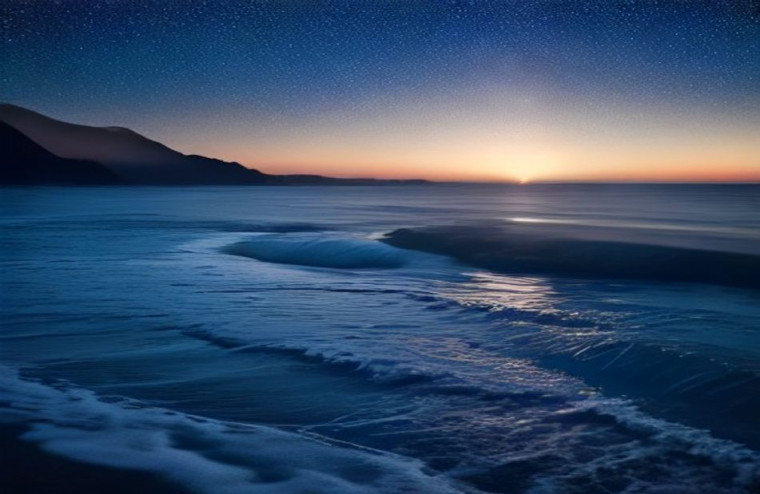 Night Ocean AI Wallpaper