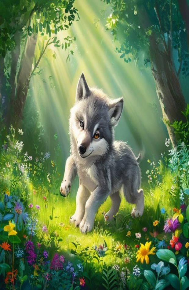 Baby Wolf AI Wallpaper