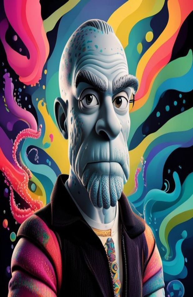 Handsome Squidward AI Wallpaper