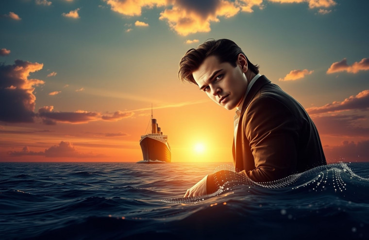 Titanic Leonardo Dicaprio AI Wallpaper