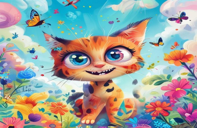 Cartoon Cat AI Wallpaper