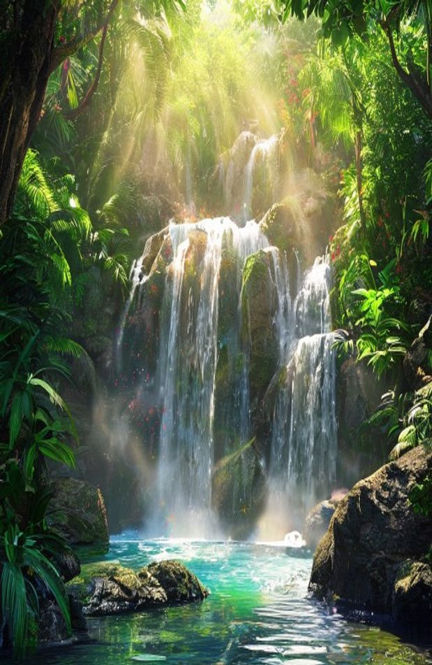 3d Waterfall AI Wallpaper