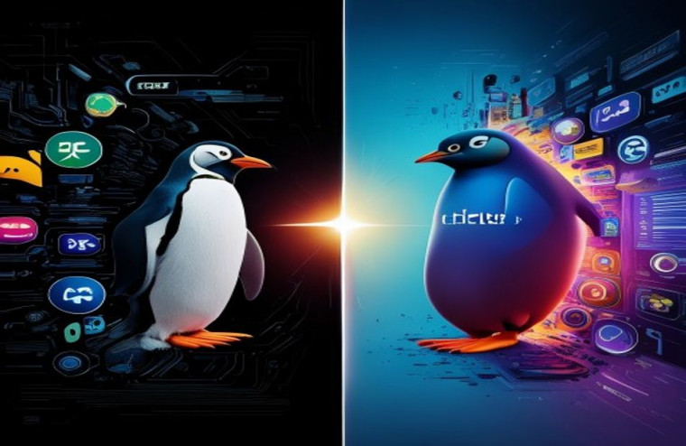 Linux Vs Windows AI Wallpaper