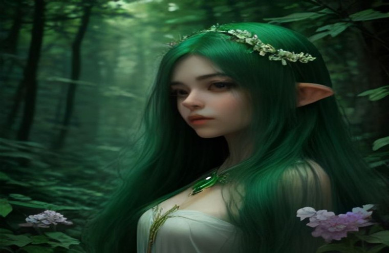 Female Elf AI Wallpaper