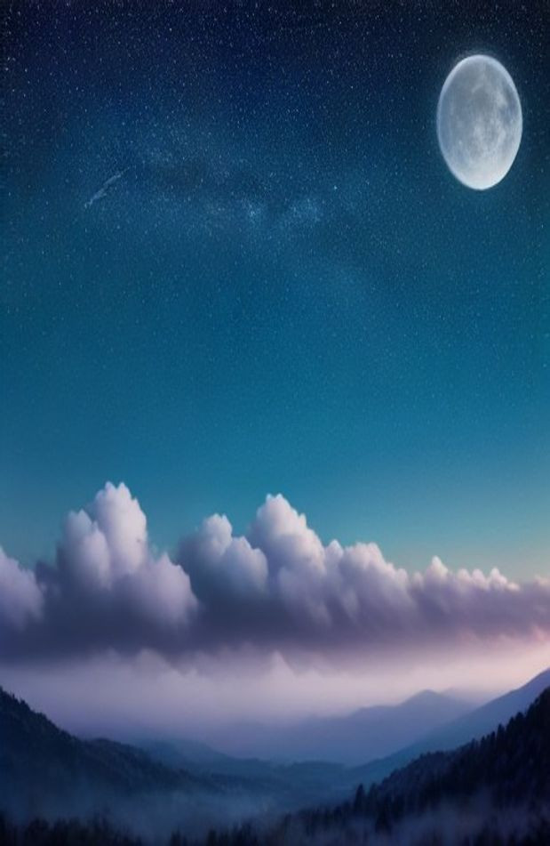 Stars And Moon AI Wallpaper