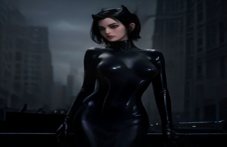 Anne Hathaway Catwoman AI Wallpaper