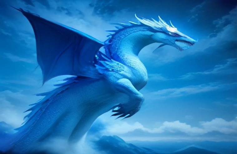 Blue Eyes White Dragon AI Wallpaper