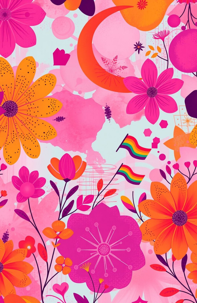 Lesbian Aesthetic Pride AI Wallpaper