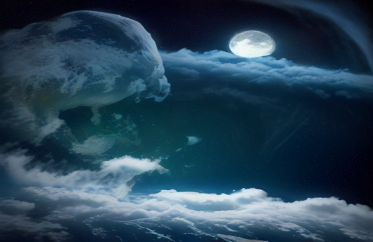 Earth And Moon Live AI Wallpaper