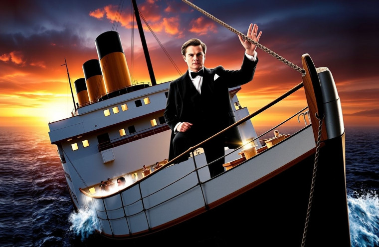 Titanic Leonardo Dicaprio AI Wallpaper