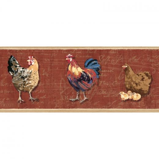 Free download Blue Yellow Cream Roosters Wallpaper Border Traditional