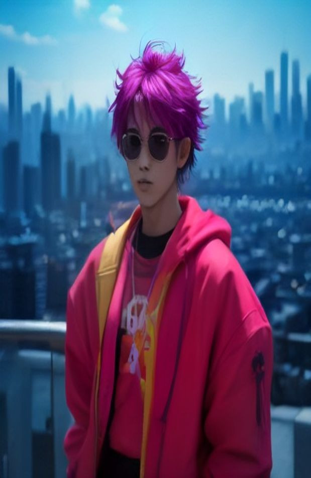 Anime Cool Guy AI Wallpaper