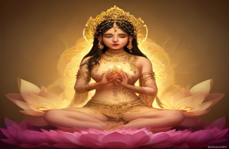 God Lakshmi AI Wallpaper