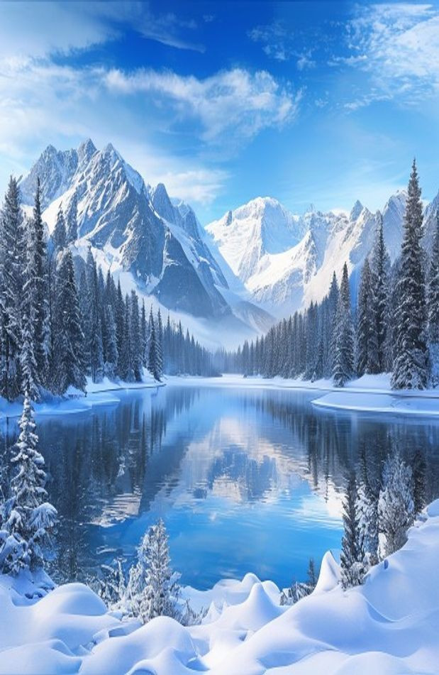 Winter Mountain AI Wallpaper
