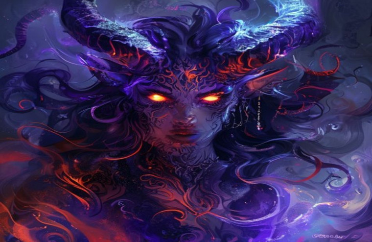 Female Demon AI Wallpaper
