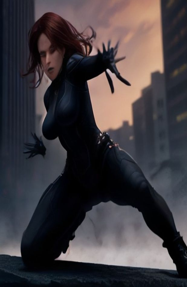 Black Widow HD AI Wallpaper