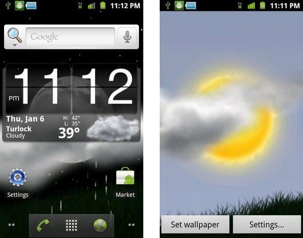 Free download Cartoon Weather Live Wallpaper screenshot [480x800] for