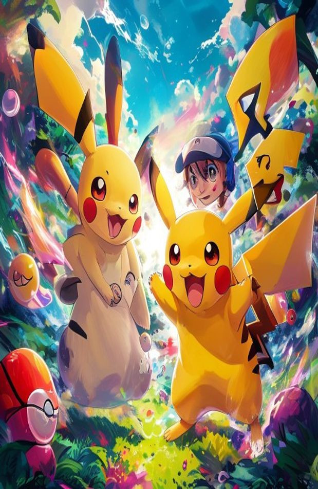 Pikachu And Ash AI Wallpaper
