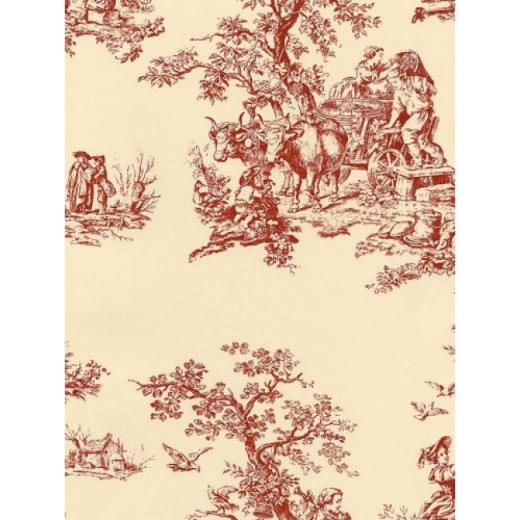 Free download Toile Wallpaper Red 205 Inch Wide Home Furnishings