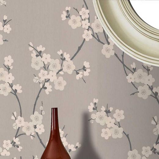 Free download Graham Brown Cherry Blossom Grey Wallpaper
