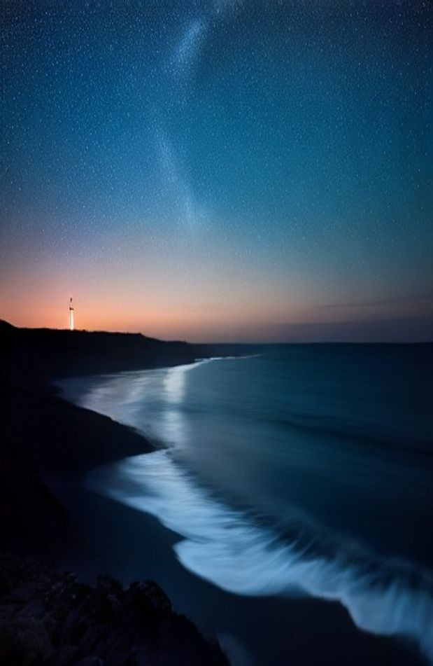 Night Ocean AI Wallpaper