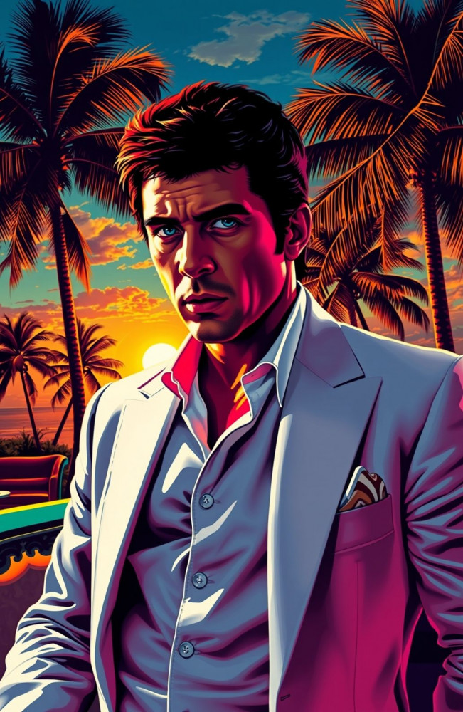 Tony Montana AI Wallpaper