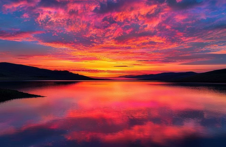 Beautiful Sunset AI Wallpaper
