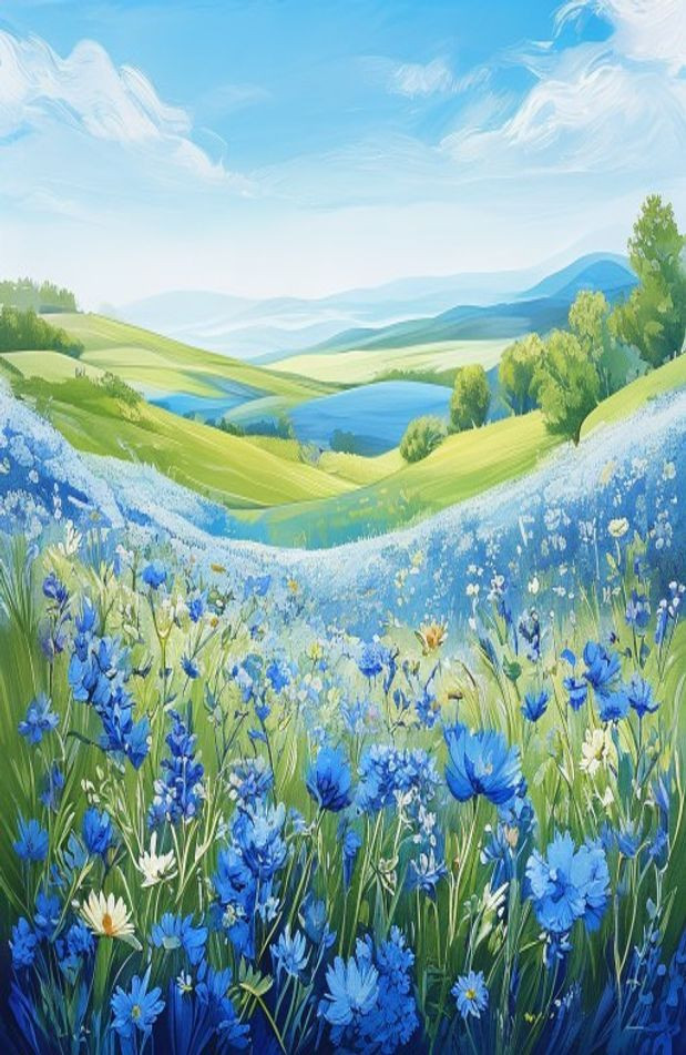 Blue HD AI Wallpaper 1080p