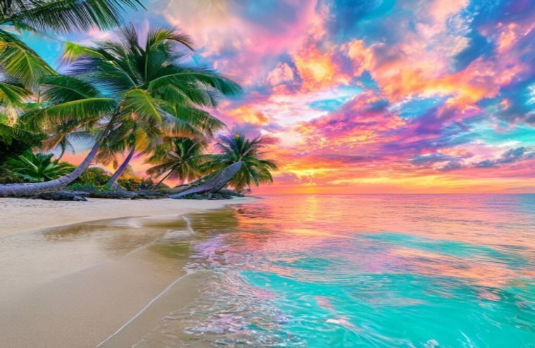 Maldives Beach AI Wallpaper