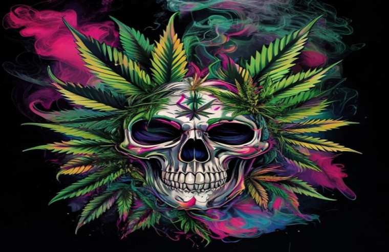 Wallpaper Of Weed Skull