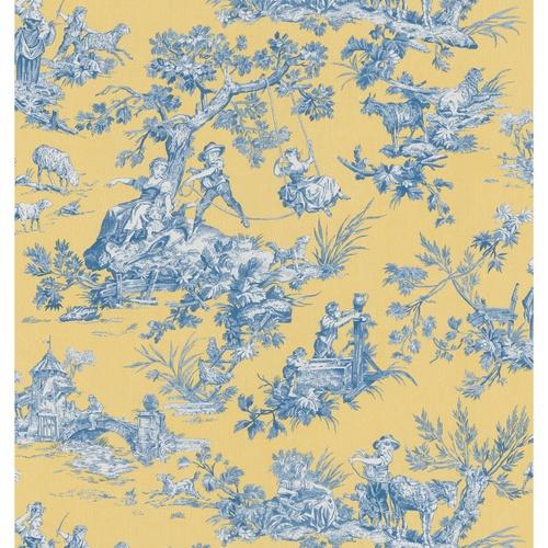 Free download Thibaut Pastoral Toile wallpaper on yellow white