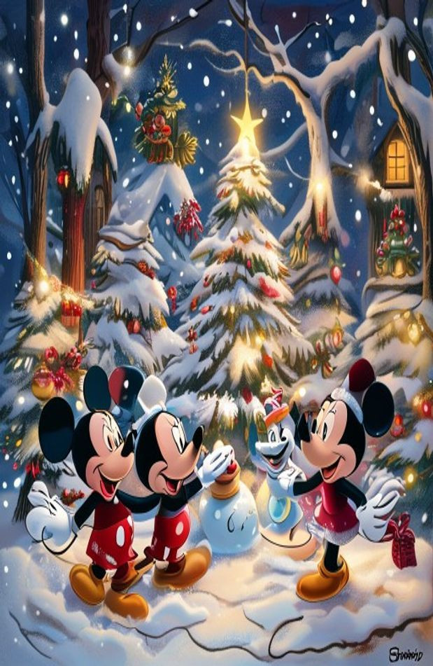 Disney Christmas AI Wallpaper