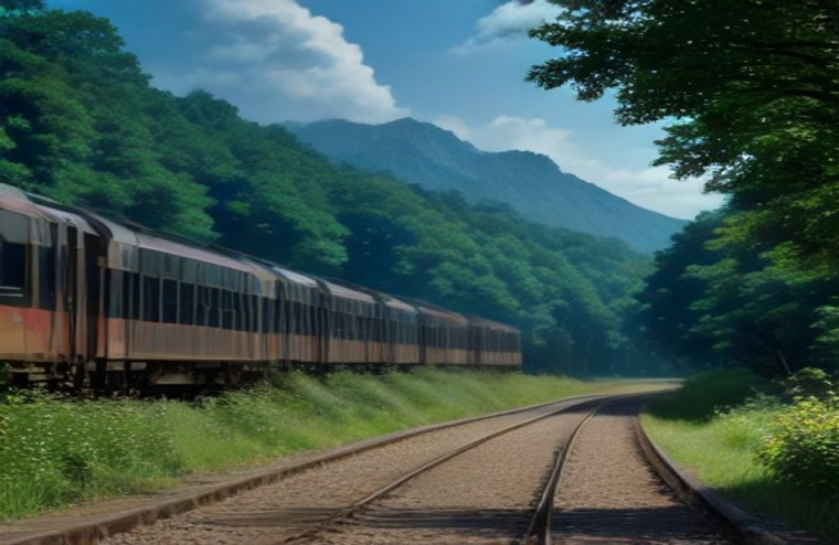 HD Train Tracks AI Wallpaper