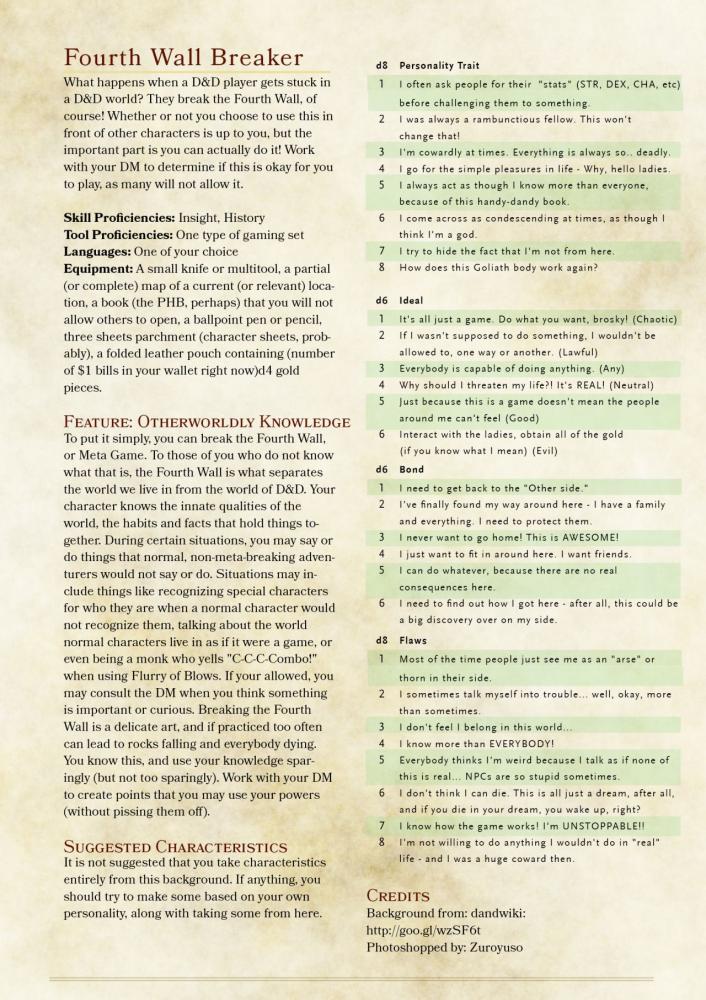 Free download DnD 5e Homebrew The Dawn Chorus Backgrounds by ...
