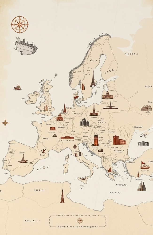 Map Of Europe AI Wallpaper