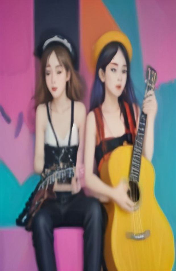 Guitar Girls AI Wallpaper