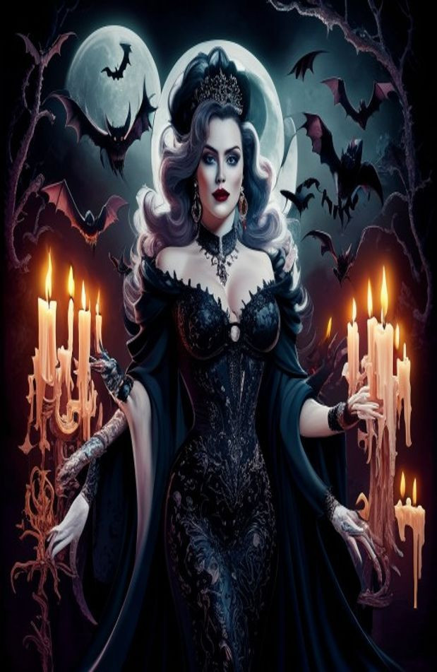 Elvira Mistress Of The Dark AI Wallpaper