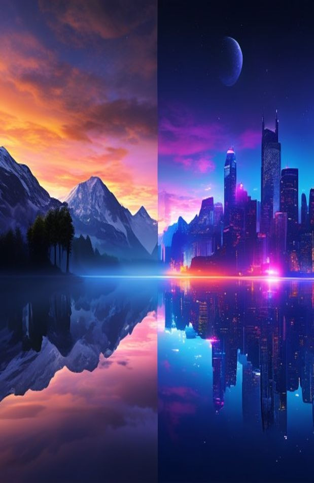 Dual Screen AI Wallpaper