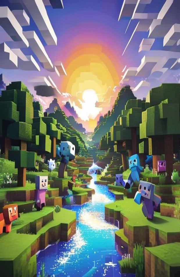 Minecraft Gif AI Wallpaper