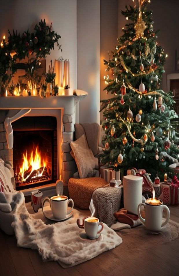 Cozy Christmas Aesthetic AI Wallpaper