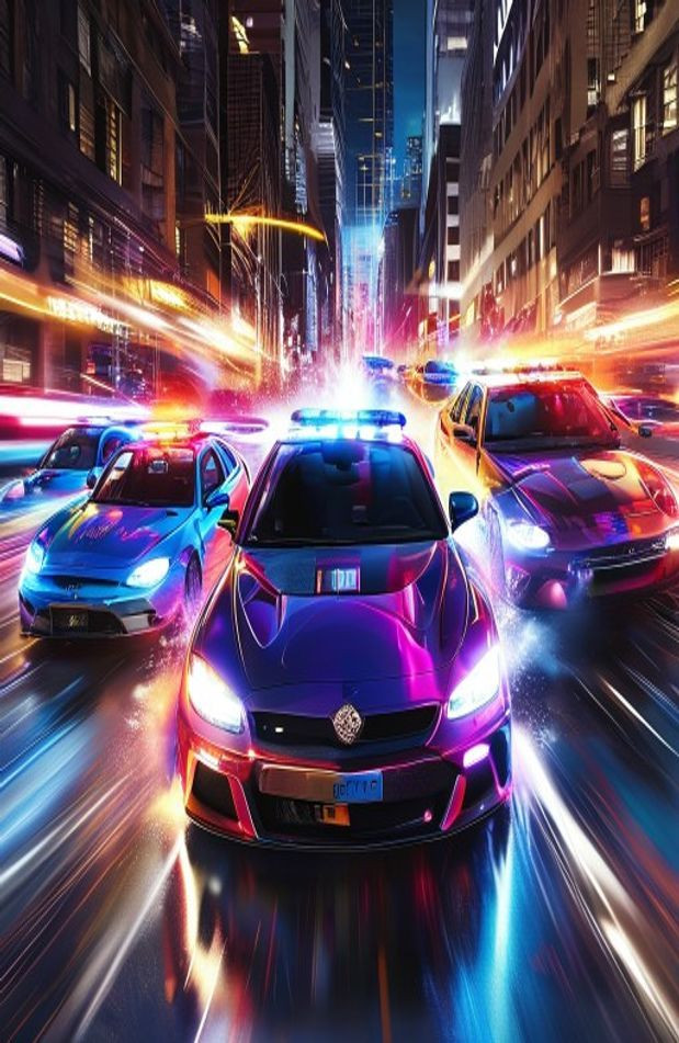 Cool Police Cars AI Wallpaper