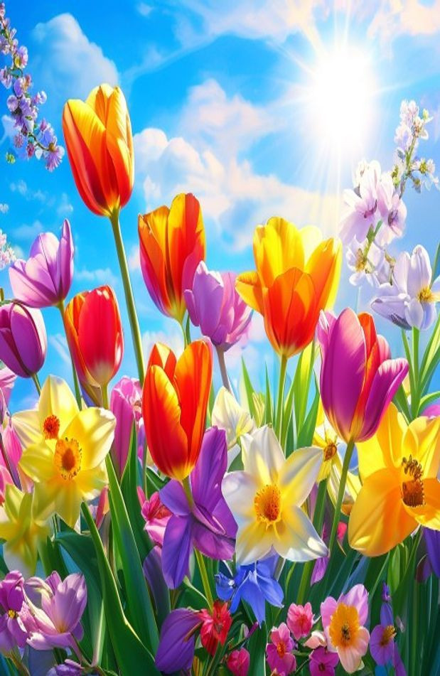 Spring Flowers Screensavers AI Wallpaper