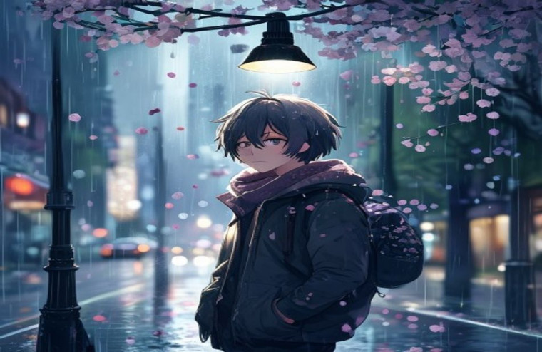 Sad Anime AI Wallpaper