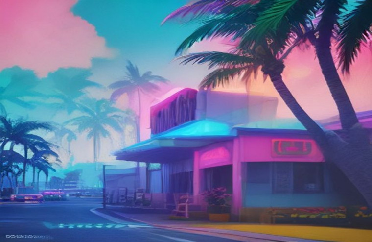 80s Aesthetic AI Wallpaper