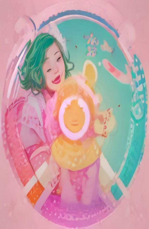 Cute Among Us AI Wallpaper