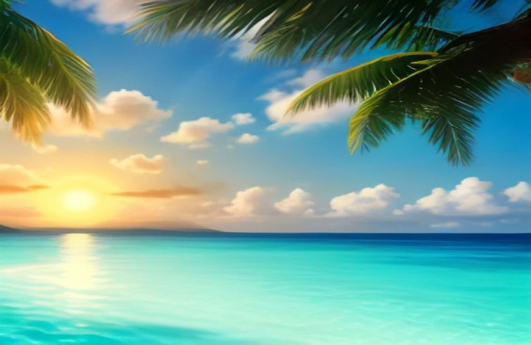Tropical Island AI Wallpaper