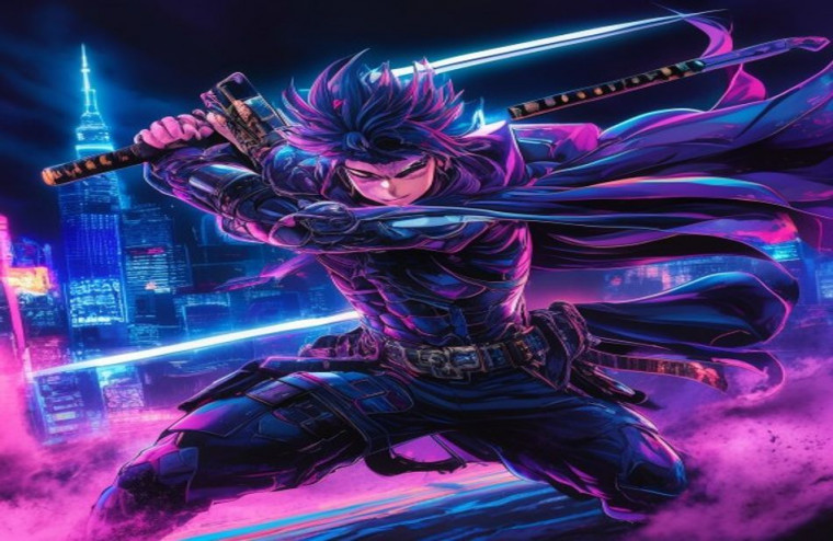 Badass Anime AI Wallpaper